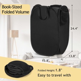 2024 Upgraded Oxford Pop-up Laundry Hamper 2 Pack, 70L(18.5 Gal) Laundry Basket with Durable Handles Solid Bottom High Carbon Steel Frame and Side Pocket, Easy to Open and Fold Flat for Storage