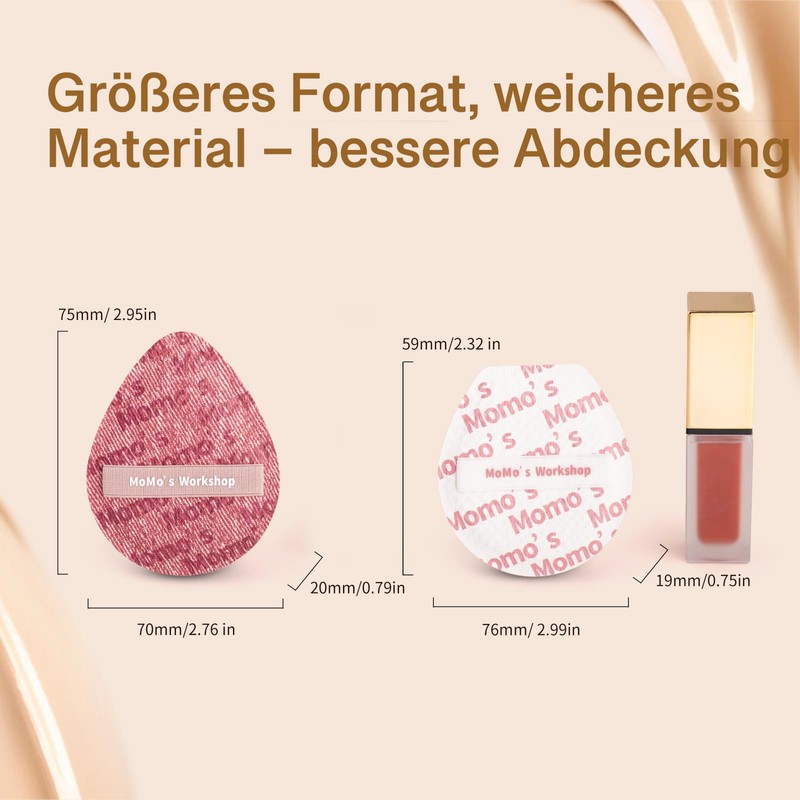 Momo's Workshop Powder Puff Makeup Sponge for Liquid Foundation Ultra