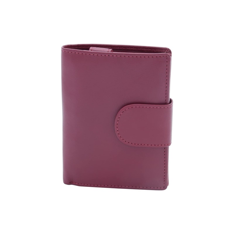 Wallet with outside lock LEAS, Genuine Leather, red - ''LEAS
