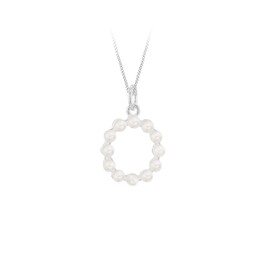 Tuscany Silver Sterling Silver 2.5mm Freshwater Pearl Pendant on Curb Chain of 46cm, Silver