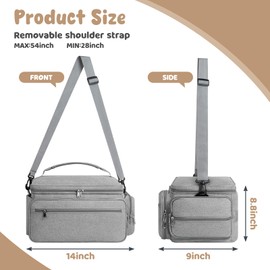 OCKLILY Breast Pump Bag for Spectra S1 S2 with Waterproof Mat, Breast Milk Cooler Bag for Pump Essentials, Pumping Bags for Working Mom Travel Camping, Grey