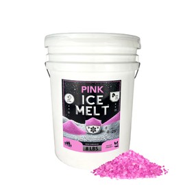 Peach Country Pink Ice Melt -25°F Effective, Eco-Friendly De-Icer, Fast-Acting Granules for Driveways, Walkways & Entryways, 45 lb Pail