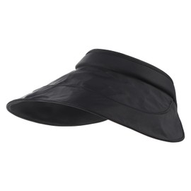 haozaikeji Sun Visor Hat Roll Up Foldable Summer Beach Cap for Women Packable Large Wide Brimmed Hat UPF 50+ Empty Top Golf Tennis Visor Cap for Traveling Vacation Black
