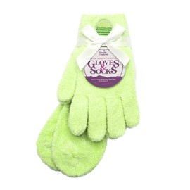 Aloe Socks and Gloves Set | Green Moisturizing Socks and Gloves Infused with Aloe and Vitamin E | Spa Socks and Gloves for Women