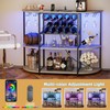 VICTONE Wine Bar Cabinet with LED Lights and Power Outlets,