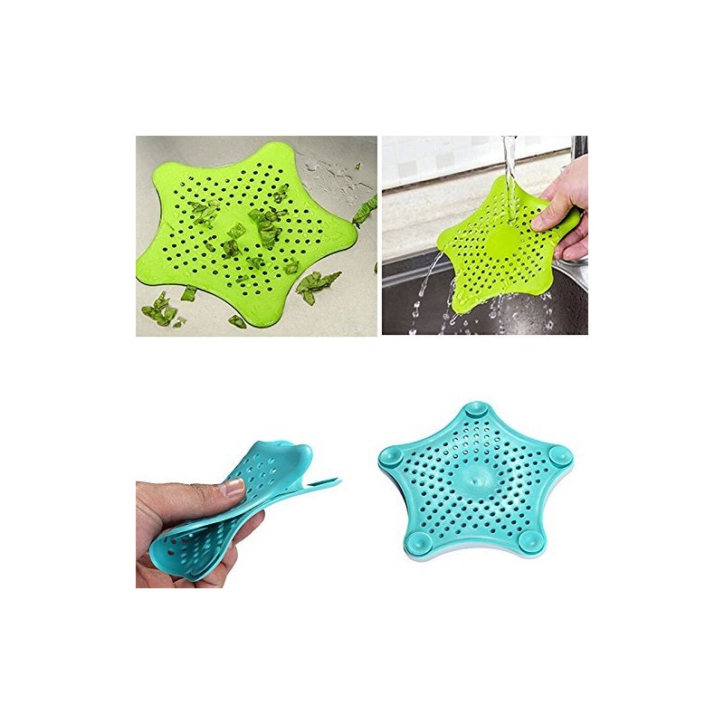 3-Piece Starfish Silicone Sink Strainer Set for Hair Catching