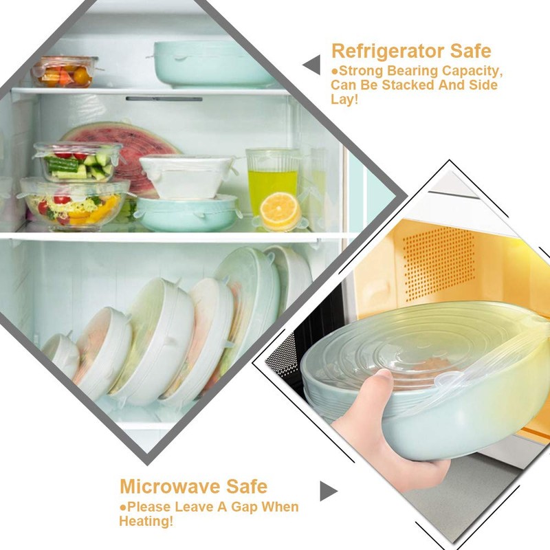 LELE LIFE 4 Pack Same Size Silicone Stretch Lids, Thicker