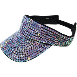 Bling Rhinestone Sport Sun Visor Hats Adjustable Summer Cap Visor Caps for Men and Women Outdoor Hat Black