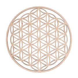 Rayher Wooden Decoration, FSC Mix Credit, 15 cm Diameter, Natural, Flower of Life, 1 Piece, 46736505