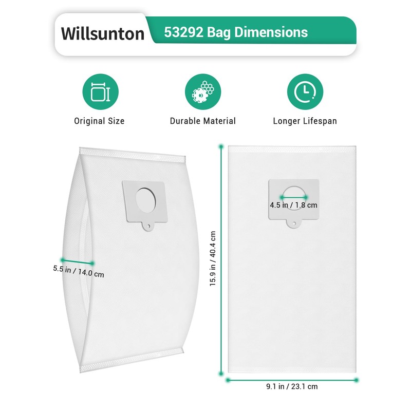 10 Pack 53292 Type Q/C HEPA Vacuum Bags for Kenmore