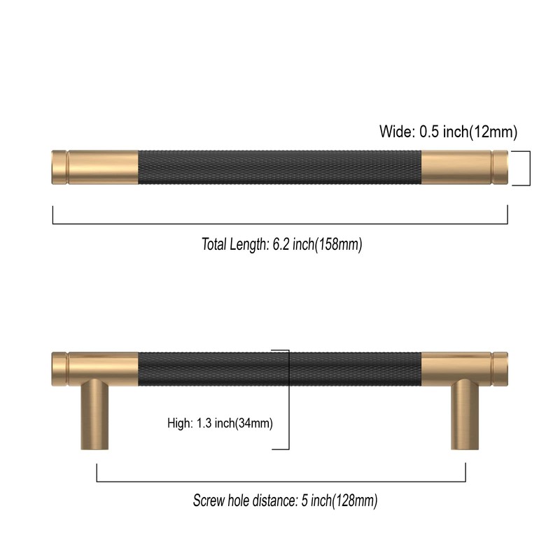 Asidrama 10 Pack 5 Inch(128mm) Matte Black and Champagne Bronze