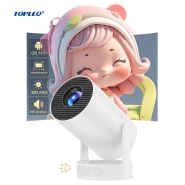 Topleo smart multimedia android 11 beamer 1080p home lcd hy300 pro hifi sound video 4k led portable mini projectorcolor: White, accessories: Bag, plug: UK