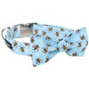 Maca Bates Blue Bee Dog Collar with Bow Bowtie for