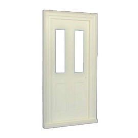 Melody Jane Dollhouse White Plastic Victorian Front Door Glass Panels 1:12 DIY Builders