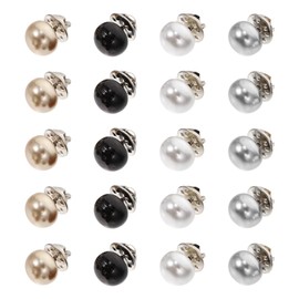 EXCEART Safety Brooch Button 20Pcs Pearl Brooch Pins Invisible Buttons Blouse Collar pin Cardigan Corsage Women Shirt Safety Brooch Button Pins