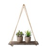 CENPEK Hanging Distressed Wood Floating Shelves with Swing Rope, Farmhouse