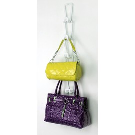 Ybmhome Hanging Closet Rod or Over the Door Organizer Rack Hooks, for Purses Handbags, Satchels, Backpacks, Scarves, Pashminas, Slings, Caps, Hats Closet Accessories 2166 (1, 6 Hook Handbag Hanger)