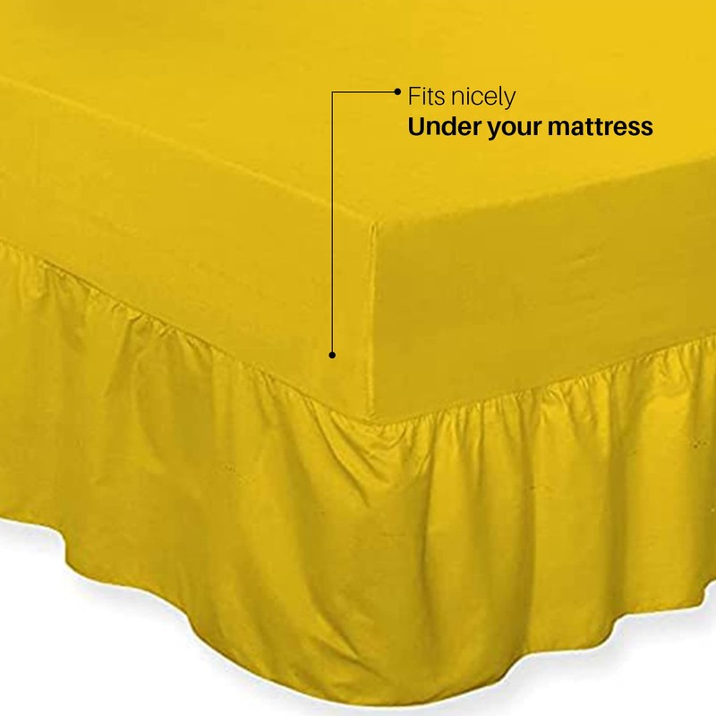 DTEX HOMES Luxury Extra Deep Frilled Valance Fitted Sheets single