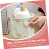OHPHCALL 2pcs Cotton Linen Storage Baskets Random Pattern Soft and