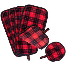 CAMPANELLI Makeup Remover Towels - Washable & Reusable. Great for Sensitive Skin. FreshFace & Perfect Beauty as seen on QVC & HSN (Red Plaid 5pc Set)