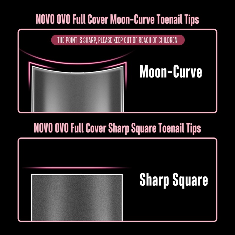 NOVO OVO Halloween Short Toe Nail Tips, Press On with