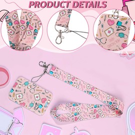 AFCJLTO Badge Holder with Lanyard - Ideal for Medical Nurses, Office, School, Women and Men to Carry ID Cards and Phones