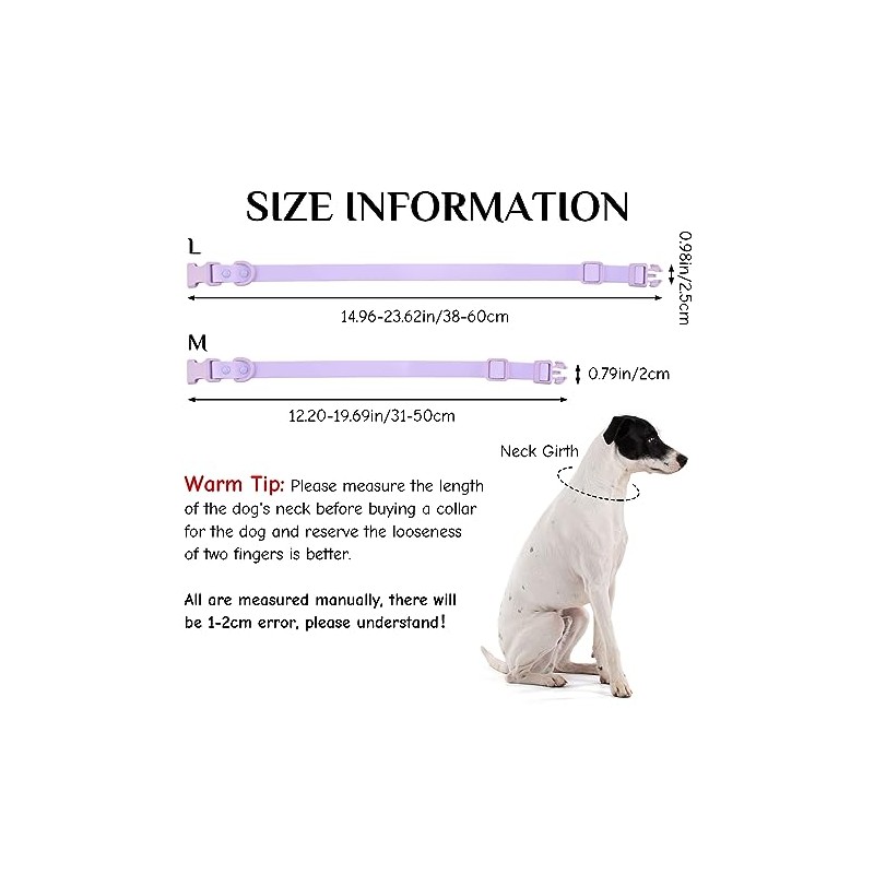 HACRAHO Waterproof Dog Collar, 1 Pack Purple Adjustable Pet Collar