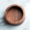 Walnut Wood Ring Tray, Mini Round Hardwood Holder, Micro Jewelry