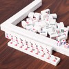 ZGME American Mahjong Set,166 White Tiles with Blue Rectangular Bag