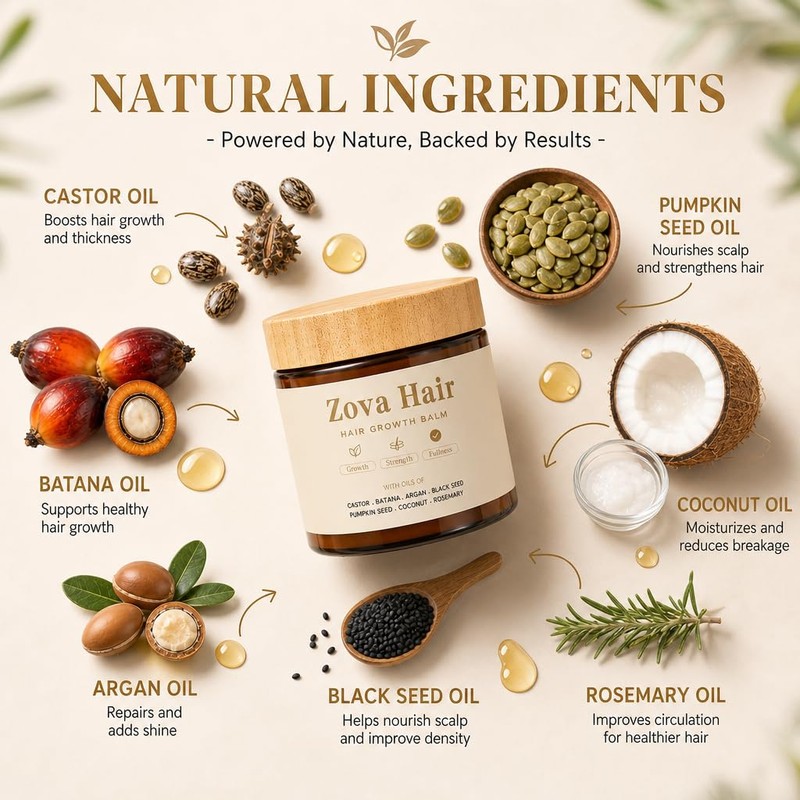1PCSZova Hair Growth Balm,Deep Scalp Nourishing Hair Treatment