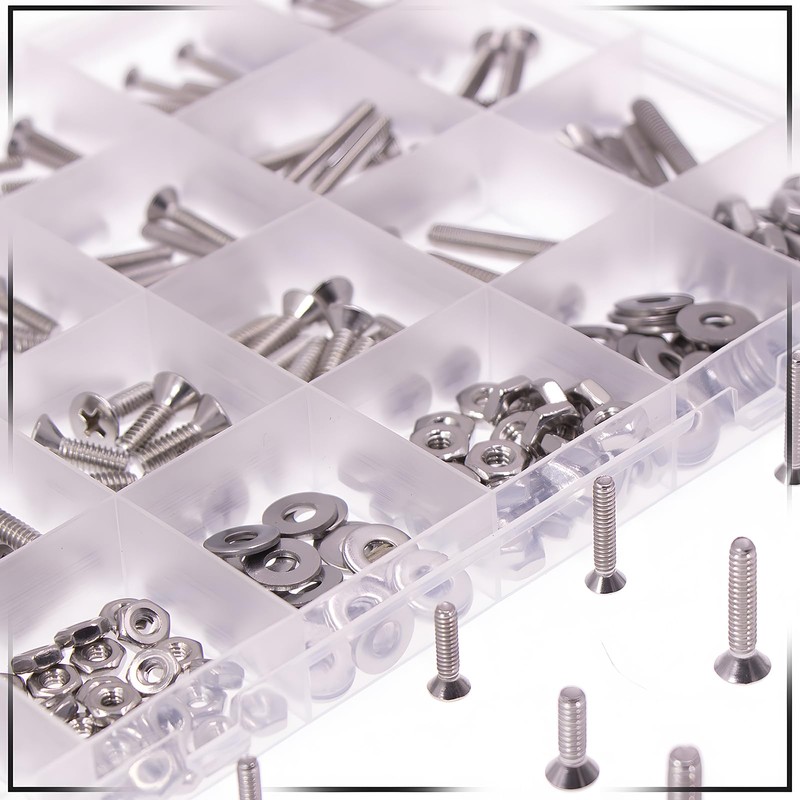 Zmbroll Flat Head Machine Screws #4-40#6-32#8-32 Stainless Steel Nuts Bolts