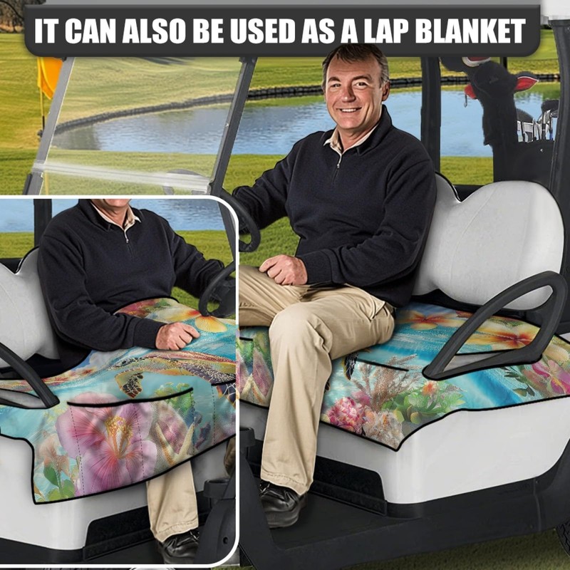 Knextrepoy Sea Turtle Golf Cart Seat Cover for 2 Seats