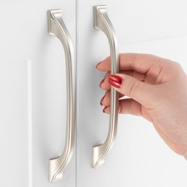 ASKANO 5 Inch Hole Centers, Brushed Nickel Arch Kitchen Cabinet Pull Handle ZP2409 | Pack of 10, Solid Hardware for Drawer, Dresser, Bathroom, Vanity, Furniture Door, Cupboard, Bedroom, 5"