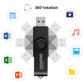 DEEKOO Flash Drive 64GB Thumb Drives Memory Sticks Jump Drive 2Pack 64GB USB 2.0 Flash Drives Mixed Colors: Black Green