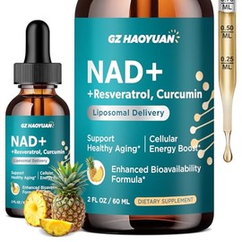Suplemento líquido NAD para mujeres, gotas liposomales de NAD+ de 1200 mg con resveratrol NAD Plus, Tmg, Quercetina, Anti-Aging, Regeneración Celular,