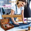 Sewing Kit Wooden Sewing Box with Accessories Retro Wooden Sewing