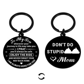 Dont Do Stupid Sh T Keychain-Valentines Day Gifts for Son Young Men Gifts Age 20s for Him Gifts for College Boys Christmas Gifts for Boys In College Birthdays Gifts from Mom Valentine Gift for Teens