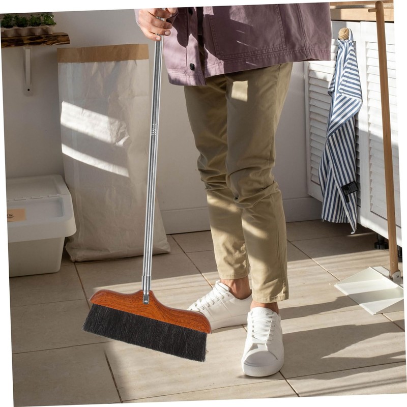 TOVINANNA Long Handled Soft Broom for Home Cleaning Durable and
