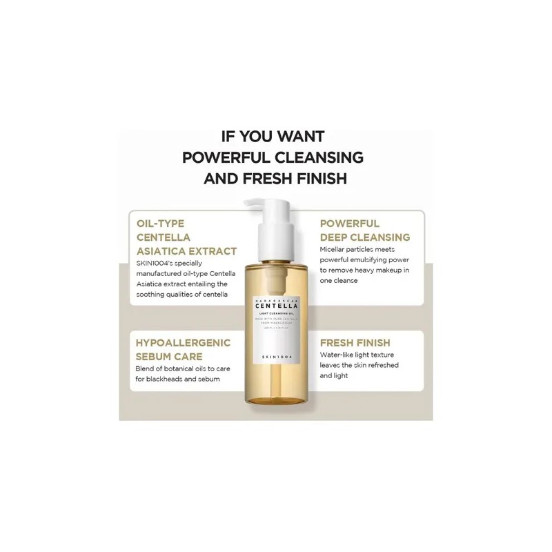 Skin1004 Madagascar Centella Aceite Limpiador Ligero Light Cleansing Oil, 200ml