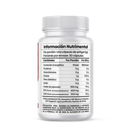Ultra Omega 3 Nutrientes Vidalabs México Aceite de pescado Premium Alta Concentración 400 mg EPA Y 300 mg DHA, Apoyo A La Salud Del Corazón, Las Articulaciones Y Cerebro 30 Cápsulas Blandas (1)