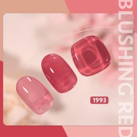 GAOY Jelly Nude Gel Nail Polish, 16ml Sheer Pink Translucent Soak Off Gel Polish, UV Light Cure for Nail Art DIY, 1993 Blushing Red