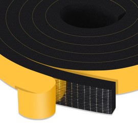 YIMIKI 25mm(W) x 10mm(T), Closed Cell Foam Tape Thick Door Sound Insulation Tape Window Door Air Conditioner Weather Stripping SoundProof, 2 Rolls, Total 4M