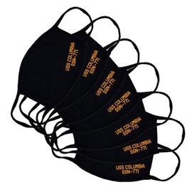 USS Columbia SSN-771 Adult Black Face Mask Los Angeles Class Nuclear-Powered Attack Submarine