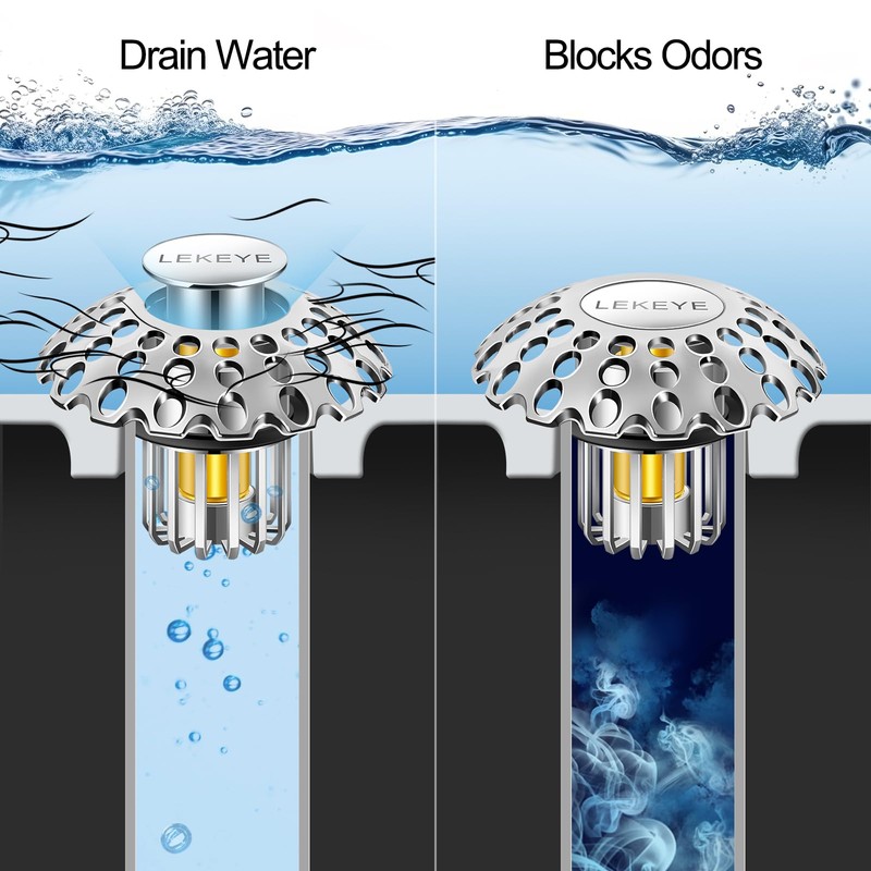LEKEYE Bathroom Sink Stopper | Shower Drain Hair Catcher |