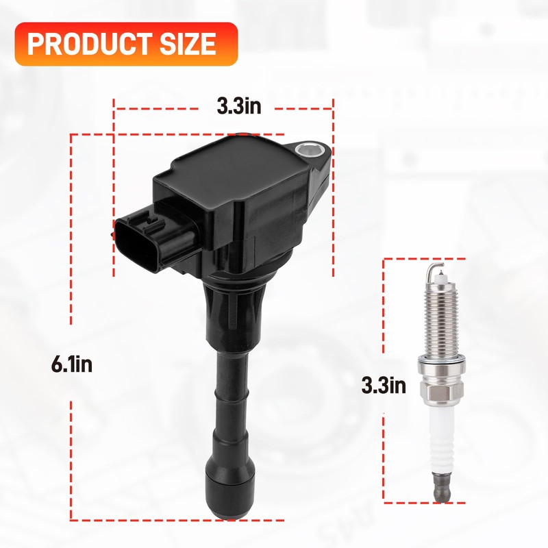 6PCS Ignition Coil & Iridium Spark Plug Packs Compatible with