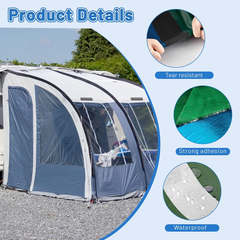 Huakaile Black Tent Repair Tape, 25 Ft x 3" Waterproof