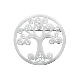 Winssigma Stainless Steel Brooch Pin for Women Men, Tree of Life Pin Brooch(Silver Tree of life 3)