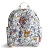 Vera Bradley Women's Bancroft Backpack-Premium Cotton Bookbag, Wing + Bloom,