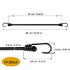 Pack of 10 Mini Rubber Tie Down Straps with Hooks