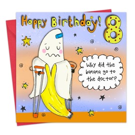 Twizler 8th Birthday Card - Funny Joke Childrens Birthday Card - Age 8 Childrens Birthday Card for Boys or Girls - Kids Happy Birthday Card Age Eight